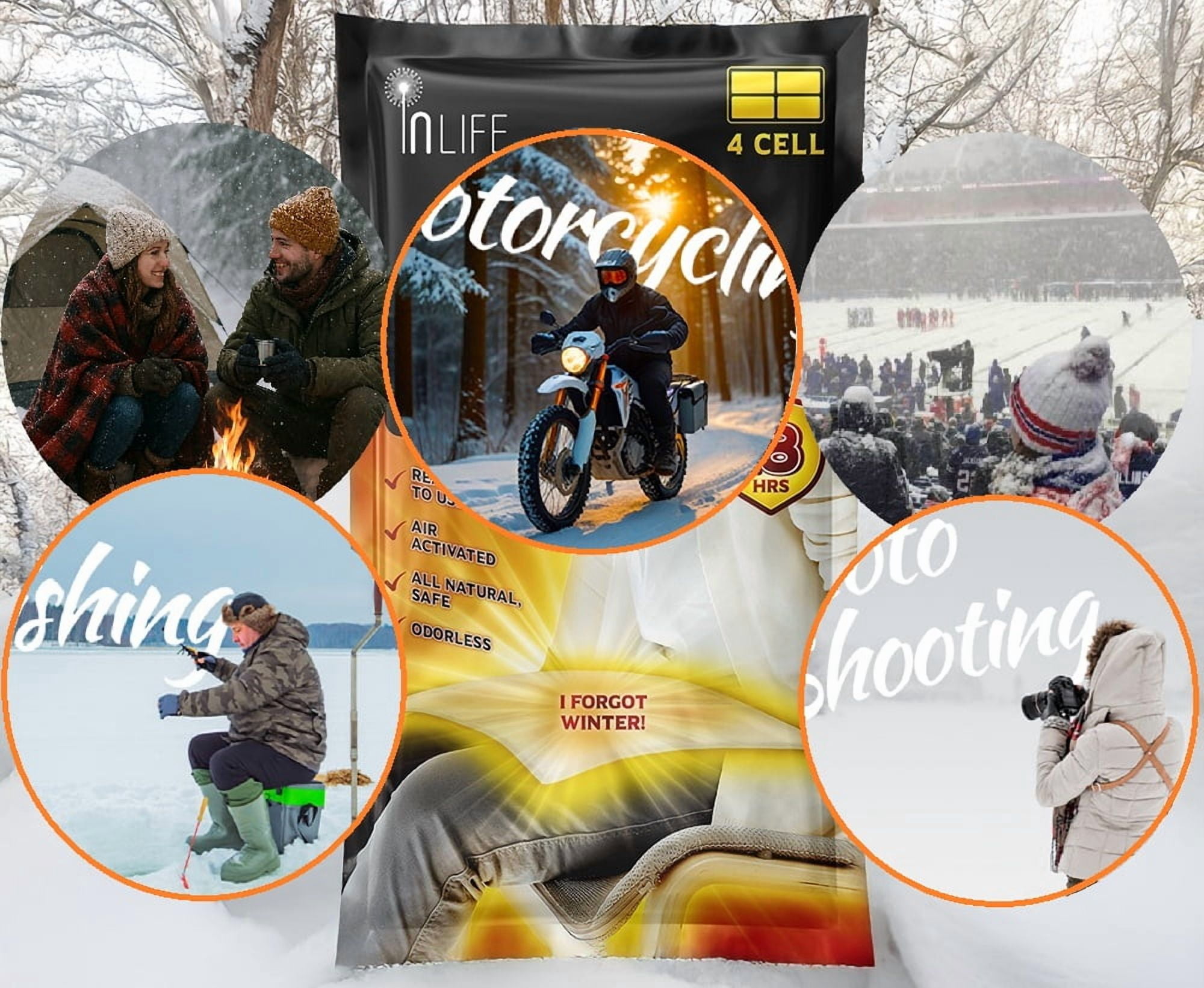 InLife Super Warmer for Lap and Body, Heating Wider Area, Air-Activated, Consistently Long Last over 18 Hours, 10 Packs