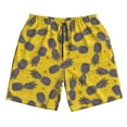 thumbnail image 2 of Honeii's Summer Pineapple Print Men's Casual Shorts with Drawstring，Swim Trunks Quick Dry Beach Shorts, 2 of 5
