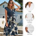 thumbnail image 6 of Garronmavis Plum Blossom Bird Matching Couple Outfits Short Sleeve Shirt for Men Summer Hawaiian Shirts and Women's V-neck Dress Flowy Beach Party Dresses Size 4XL, 6 of 7