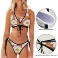 thumbnail image 3 of Dreamtimes Exotic Flowers Bikinis Swimsuit Set for Women Swimwear Triangle Bathing Suit Tie String Thong, Medium, 3 of 7