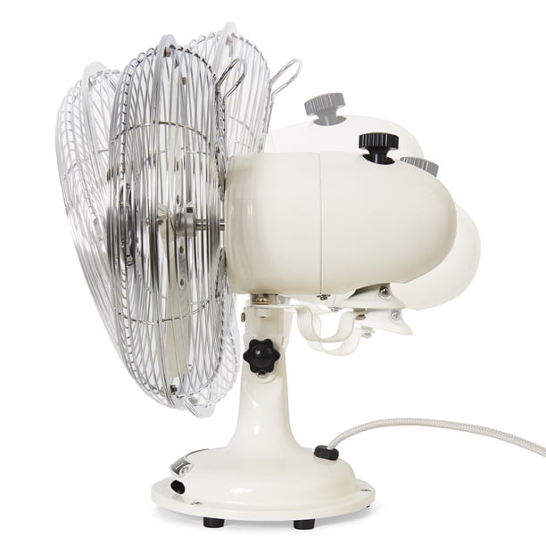 Nostalgic Retro Table Fan ホワイト 3段階調整 Better Homes & Gardens New 8 inch Retro 3-Speed Metal Tilted-Head