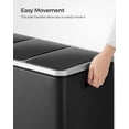 thumbnail image 5 of 14.4 Gallon Trash Can, Kitchen Garbage Can, Recycle Bin with Soft-Close Lids, Stainless Steel, Black, 5 of 9