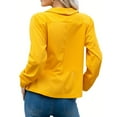 thumbnail image 3 of BLTIBY Womens Blazer Winter Fall Solid Colour Casual Cardigan Coat Long Sleeve Open Front Blazers Jackets Lightweight Business Work Suits Yellow 5XL, 3 of 6