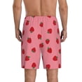 thumbnail image 3 of Kdxio Strawberries Print Mens Sleep Shorts Bottoms Soft Comfy Pajama Wear Pants with Drawstring Pockets, 3 of 7