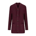 thumbnail image 5 of Turilly Women's Solid Color Knit Cardigans Loose Long Sleeve Button Pocket Sweaters Coat, 5 of 7