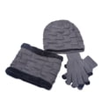 thumbnail image 3 of ZSQDM Men's Winter Hat Cap Collar Set Plus Velvet Thick Knit Hat and Muffler Gloves beanie for Women Hat Cleaner Scarf ,Hat,& Gloves Shower Cap Reusable Waterproof, 3 of 3