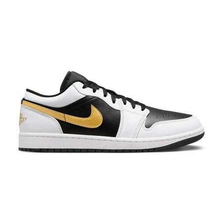 Men's Jordan 1 Low White/Metallic Gold-Black (553558 172) - 11.5