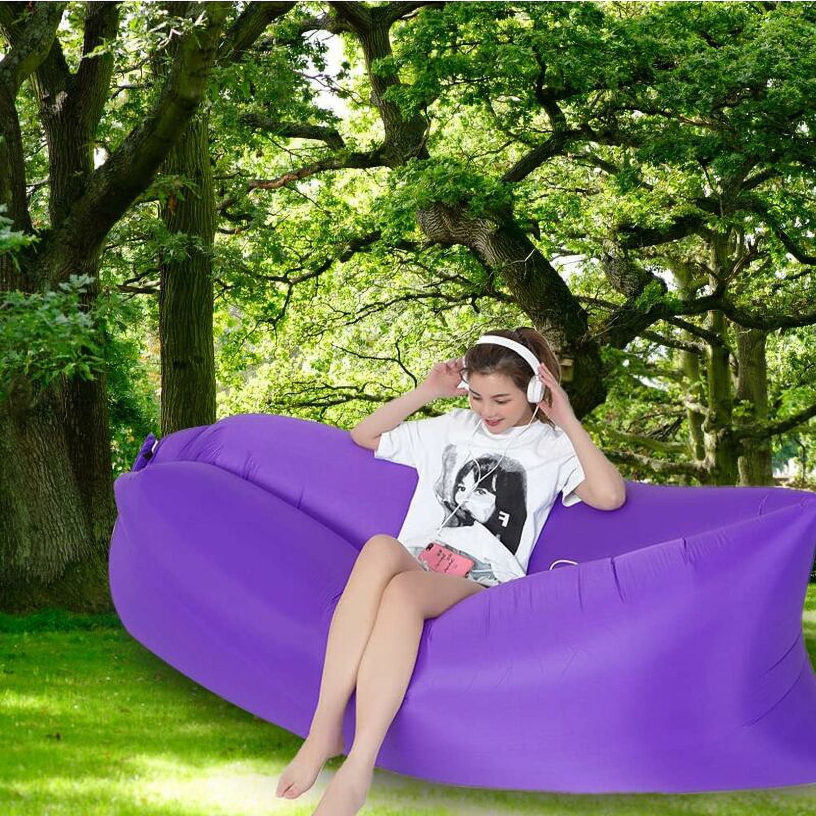 Inflatable sofa inflatable hammock air inflatable sofa inflatable chair portable package for travel campsite hiking swimming pool and beach parts Violet Walmart