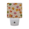 thumbnail image 2 of LED Sensor Night Light Auto On/Off Dusk to Dawn Lamp for Bedroom Hallway Colored Autumn Leaves 2 Pack, 2 of 7