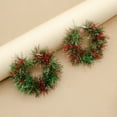 thumbnail image 2 of LYMAYTER Boucles d'Oreilles Confortables Créoles Classiques Rouges Vertes à Pampilles - Créatif Dessin Animé Arbre de Noël Créoles, Accessoires de Mode, 2 of 6