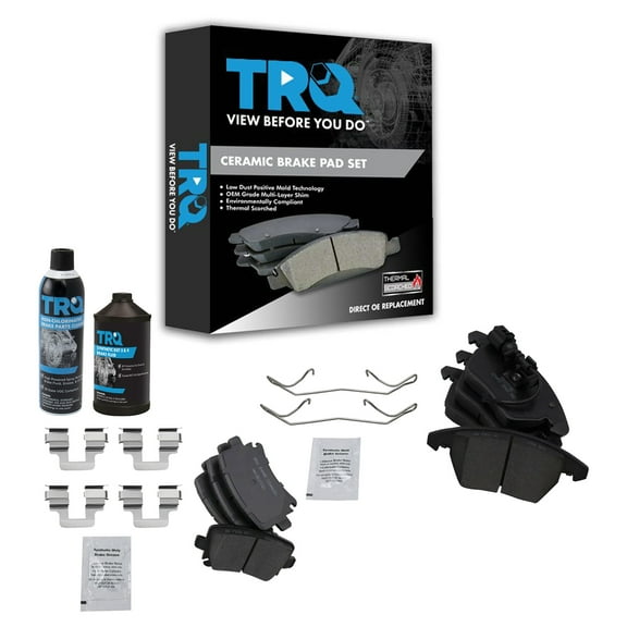TRQ Front & Rear Ceramic Disc Brake Pad Kit w/Chemicals for Audi Volkswagen VW BFA15225