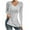 Gray, variant on WREESH Womens Fashion Slim Blouses Pit Striped Long Sleeve Shirts Solid Color V Neck Pullover Tunic Tops Lightweight Casual Fall Clothes Silver