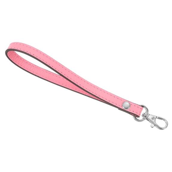 Uxcell Leather Wristlet Strap, 190mm/7.48" Hand Wrist Strap for Clutch Wallet Keychain Bag DIY (Pink, Silver)
