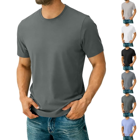 Kojanyu Men's Crew Neck T-Shirt Short Sleeve 4-Way Stretch Athletic Moisture Wicking Casual Performance Tee S-XXXL