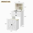thumbnail image 6 of Miu Farmhouse 3 in 1 Vanity with Mirror, 3-Color Adjustable Lighting, Cushioned Stool for Bedroom Organization & Beauty Routines, 6 of 18