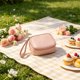 thumbnail image 5 of Bolsa Compacta de Cuero para Guardar Compresas Sanitarias – Neceser de Viaje con Asa, Organizador de Maquillaje para Mujeres, Práctica Cartera de Mano para El Bolso, para El Día a Día o para Una Noch, 5 of 7