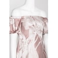 thumbnail image 3 of Aidan Mattox Off Shoulder Pleated Sleeve Zipper Back Box Pleat Floral Jacquard Dress-BLUSH MULTI / 2, 3 of 4