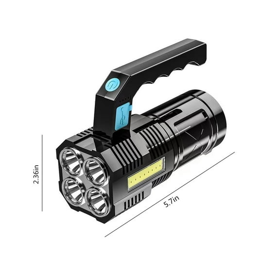 Flashlights Very Bright ,Rechargeable Spotlight, High Brightness Flashlight 4led Searchlight Outdoor Usb Flashlight Portable Strong Lights Side Light Outdoor Camping Tent Light