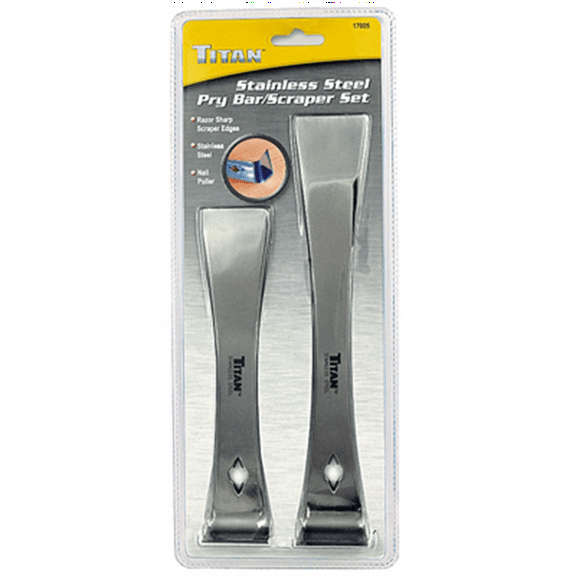 TITAN 2PC STAINLESS STEEL PRYBAR/SCRAPER SET