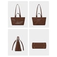 thumbnail image 5 of Women's new leather underarm shoulder bag crossbody retro soft leather large-capacity tote bag, 5 of 5