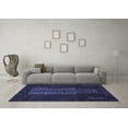 thumbnail image 3 of Ahgly Company Indoor Round Southwestern Blue Country Area Rugs, 4' Round, 3 of 4