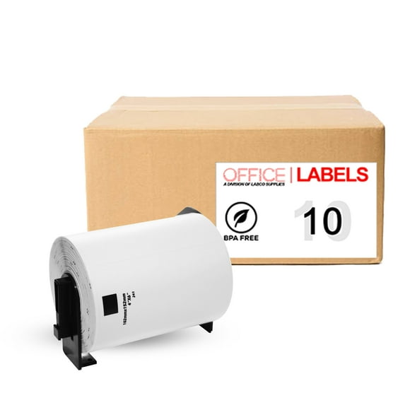 10 Rolls of DK-1241 Compatible Labels for BROTHER 4" x 6" (101mm x 152mm) framed