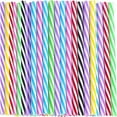 thumbnail image 2 of 100 Piece Reusable Hard Plastic Straws. BPA-Free, 9 Inch Long Stripe Drinking Straws, Outer Diameter 0.28 Inch, 2 of 8