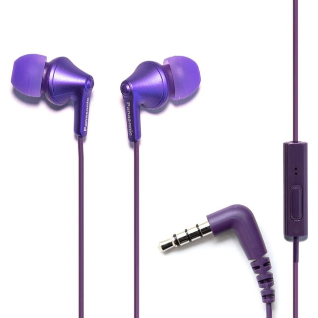 Auriculares Panasonic ErgoFit RP-TCM125-VA con micrófono morados