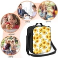 thumbnail image 6 of Cauagu Artistic Marble Pattern Sunflower Insulated Lunch Bag - Reusable Lunch Box Thickened Thermal Leakproof Lunch Tote Bag for Adult Office/Travel Picnic, 6 of 7