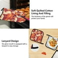 thumbnail image 4 of 5 Pcs Kitchen Set Heat Resistant Oven Mitts and Non-Slip Pot Holders with Adjustable Cooking Apron Cartoon Foxes, 4 of 6
