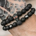 thumbnail image 3 of RSAMD 2Pcs Double Crown Couples Bracelet Lava Stone Essential Oil Stretch Beads Gift-014-1, 3 of 9
