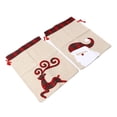 thumbnail image 3 of 2 bolsas de regalo navideñas de arpillera con cordón, diseño de alce y Papá Noel, reutilizables, para aperitivos y dulces., 3 of 14