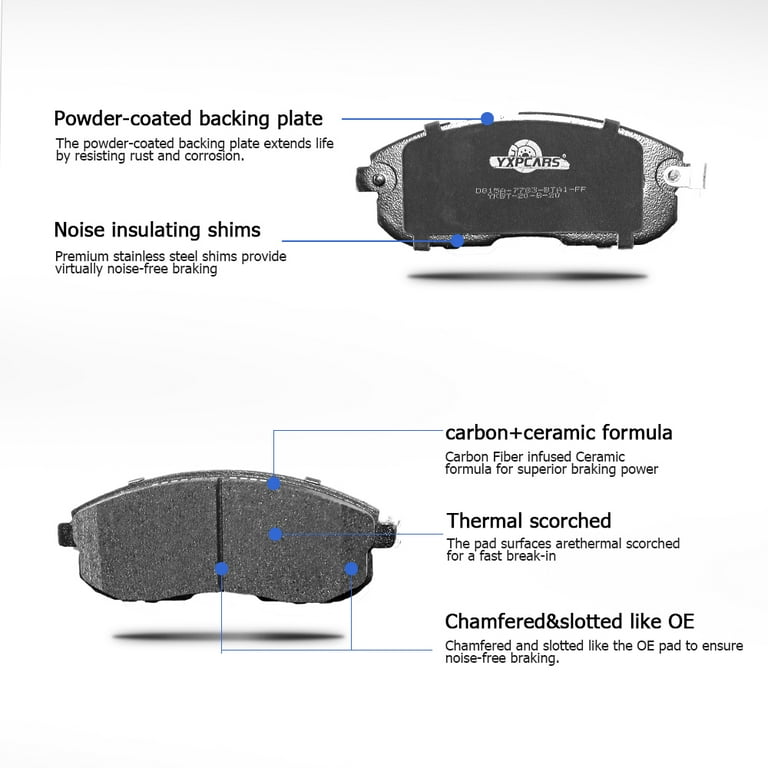 Front & Rear Disc Ceramic Brake Pads for 2002-2012 Nissan Altima 2011-2017 Juke