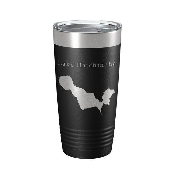 Lake Hatchineha Map Tumbler Travel Mug Insulated Laser Engraved Coffee Cup Florida 20 oz Black