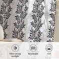 thumbnail image 6 of Black Grey Botanical Sheer Curtains 45 Inch Length, Light Filtering Voile Curtain Panel, Pastoral Spring Summer Leaf Aesthetics Rod Pocket Drapes Window Treatments for Living Room Bedroom 52"x45", 6 of 9