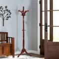 thumbnail image 1 of Wisfor Wooden Coat Rack Stand, Solid Beech Wood Hall Tree with 13 Hooks Height Adjustable Free Standing Entryway Garment Clothes Hanger Rack for Home Office, Stable Tri-Legged Base, 1 of 14