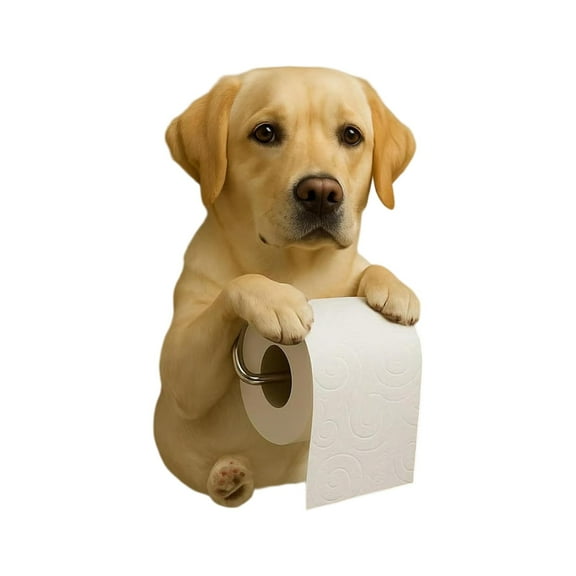 BallsFHK Dog Paper Holder, Tissue Roll Dispenser, Funny Toilet Paper Roll Holder, 3D Printed Animal Shaped Roll Storage Stand, Decorative Wall Mounted Toilet Paper Holde