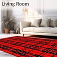 thumbnail image 2 of ODIKA 4'x6' Machine Washable Non-Slip Area Rug, Classic Tartan Plaid Design with Vibrant Holiday Spirit and Crisp Lines High Traffic Rug with Pad, Red, 610588, 2 of 8
