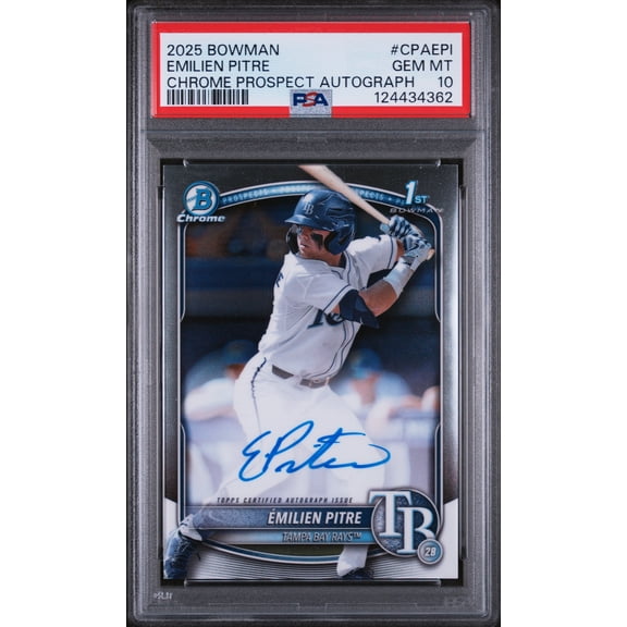 2025 Bowman Chrome Prospect Autograph Emilien Pitre #CPAEPI PSA 10