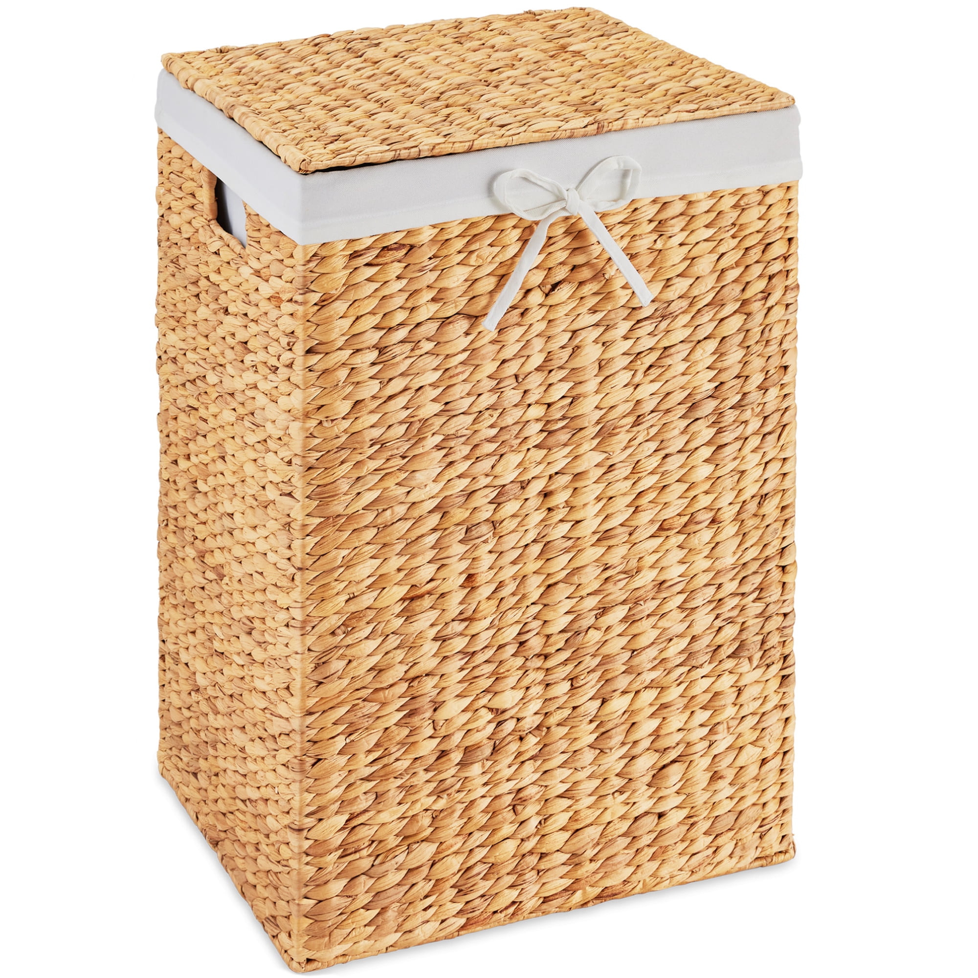 Best Choice Products Large Laundry Hamper w/Lid, Handwoven Laundry Basket, w/ Removable Liner & Handles - Natural