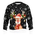 thumbnail image 6 of Christmas Sweatshirt for Men Women Long Sleeve Crewneck Loose Casual Cute Reindeer and Snowflake Print Pullover Sweatshirts, 6 of 8