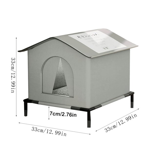 Abri pour Chat Extérieur, Chaud pour l'Hiver, Lavable, pour Chien Élevé