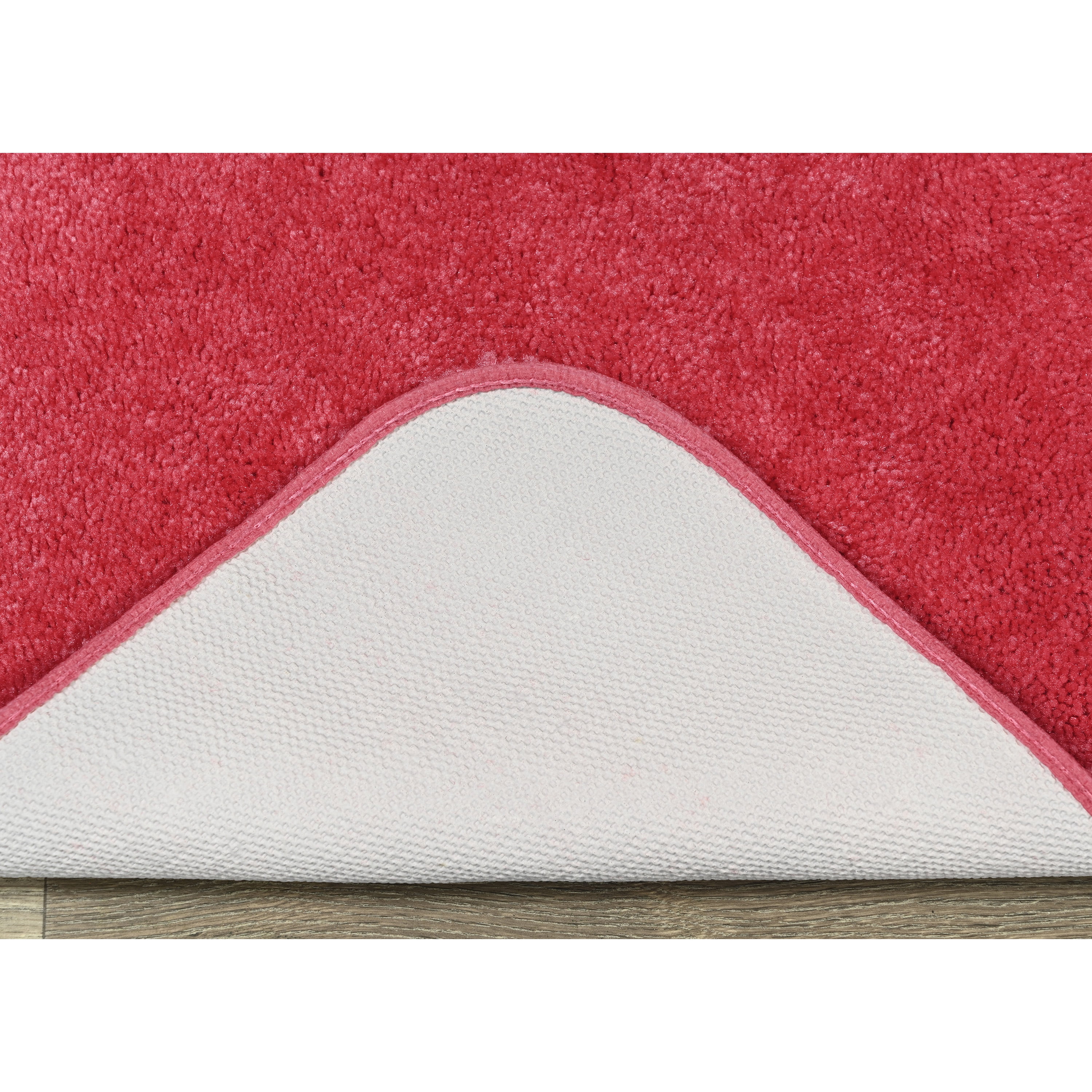Garland Rug Traditional Washable Bath Rug Set, 3-Piece Set (17"x24" Bath Rug and Two 21"x34" Bath Rugs) Pink Hibiscus