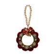 thumbnail image 2 of Christmas Wreath Garland, Rattan Ring Pendant Decor, Plastic Holiday Decoration, Red Bells and Bows, Home Door Hanging, 2 of 8