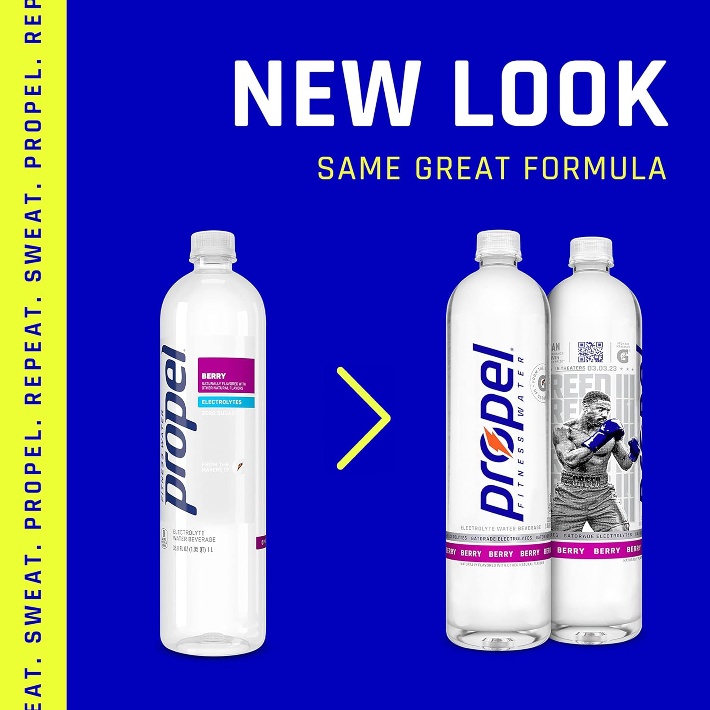 Propel Electrolyte Drinking Water, Grape, 1 Liter 6 Count Bottles