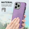 thumbnail image 3 of Nalacover Slim Case for iPhone 12 Pro, Skin Friendly PU Leather Soft Lining Cover, Lightweight TPU Shockproof Plating Buttons Camera Lens Protection Case for iPhone 12 Pro, Purple, 3 of 11