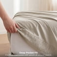 thumbnail image 5 of U by Bedsure Full Sheets Set, 4 Pieces Deep Pockets Cooling Soft Polyester Microfiber Bed Sheets Set, Beige, 5 of 11