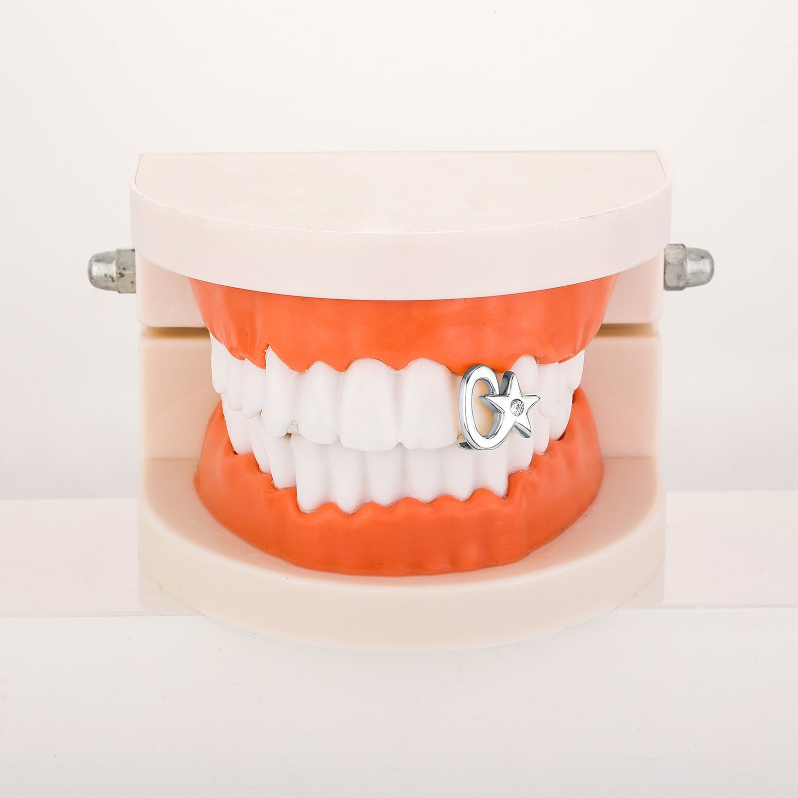 4PCS Gold & Silver Hip Hop Grillz Set, Iced-Out Design with Cubic Zirconia, Removable Party Rapper Teeth Jewelry for Men and Women
