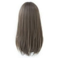 thumbnail image 3 of Long Brown Straight Wig with Bangs Synthetic High Density Natural Long Hair Wig for Women Cosplay (Cold Brown, 22inch), 3 of 9