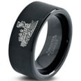 thumbnail image 1 of Tungsten Train Trains Transportation Cargo Rail Band Ring 9mm Men Women Comfort Fit Black Flat Cut Brushed Polished, 1 of 4
